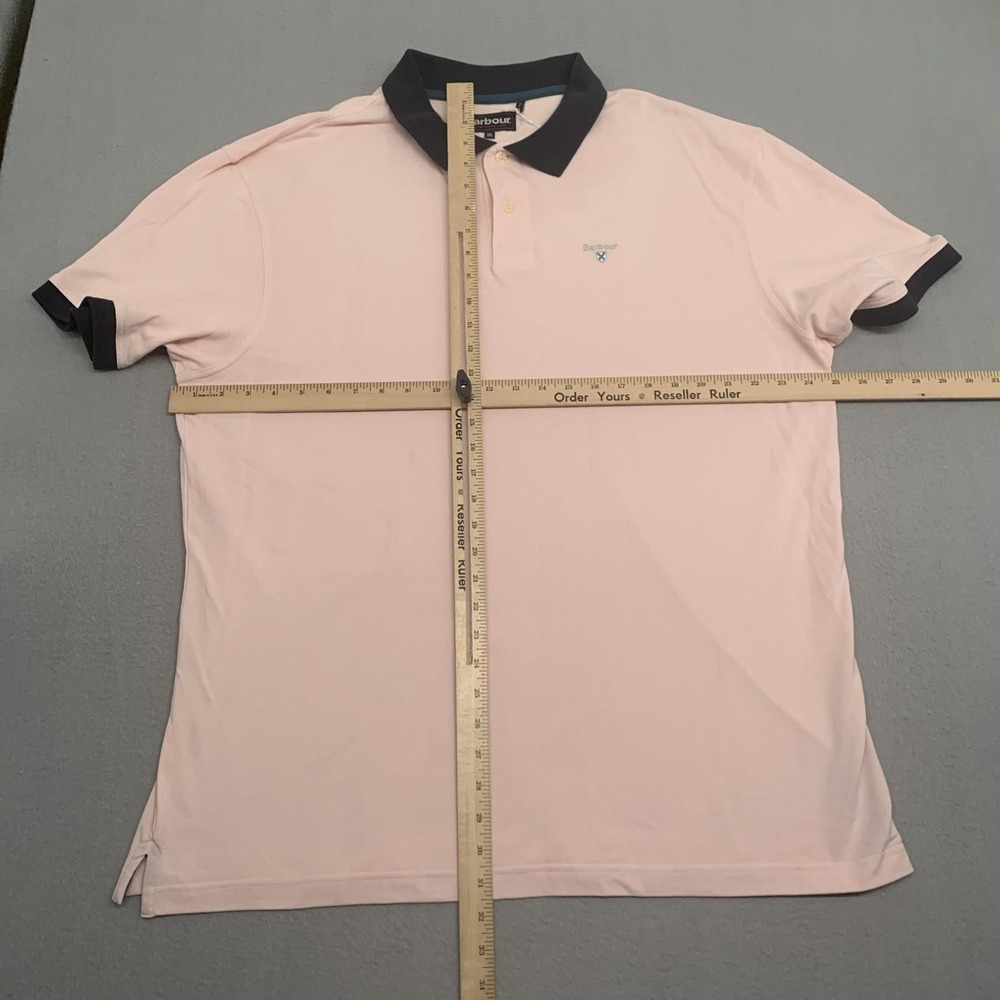 Barbour Silsden Loch Pink Short Sleeve Polo Shirt Mens Sz 3XL Crest Logo Preppy - Picture 5 of 10